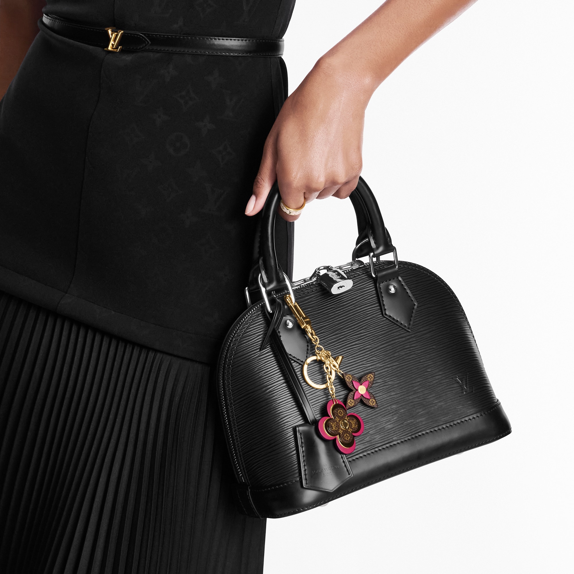 Blooming Flowers Bag Charm and Key Holder . - Luxury Accessories